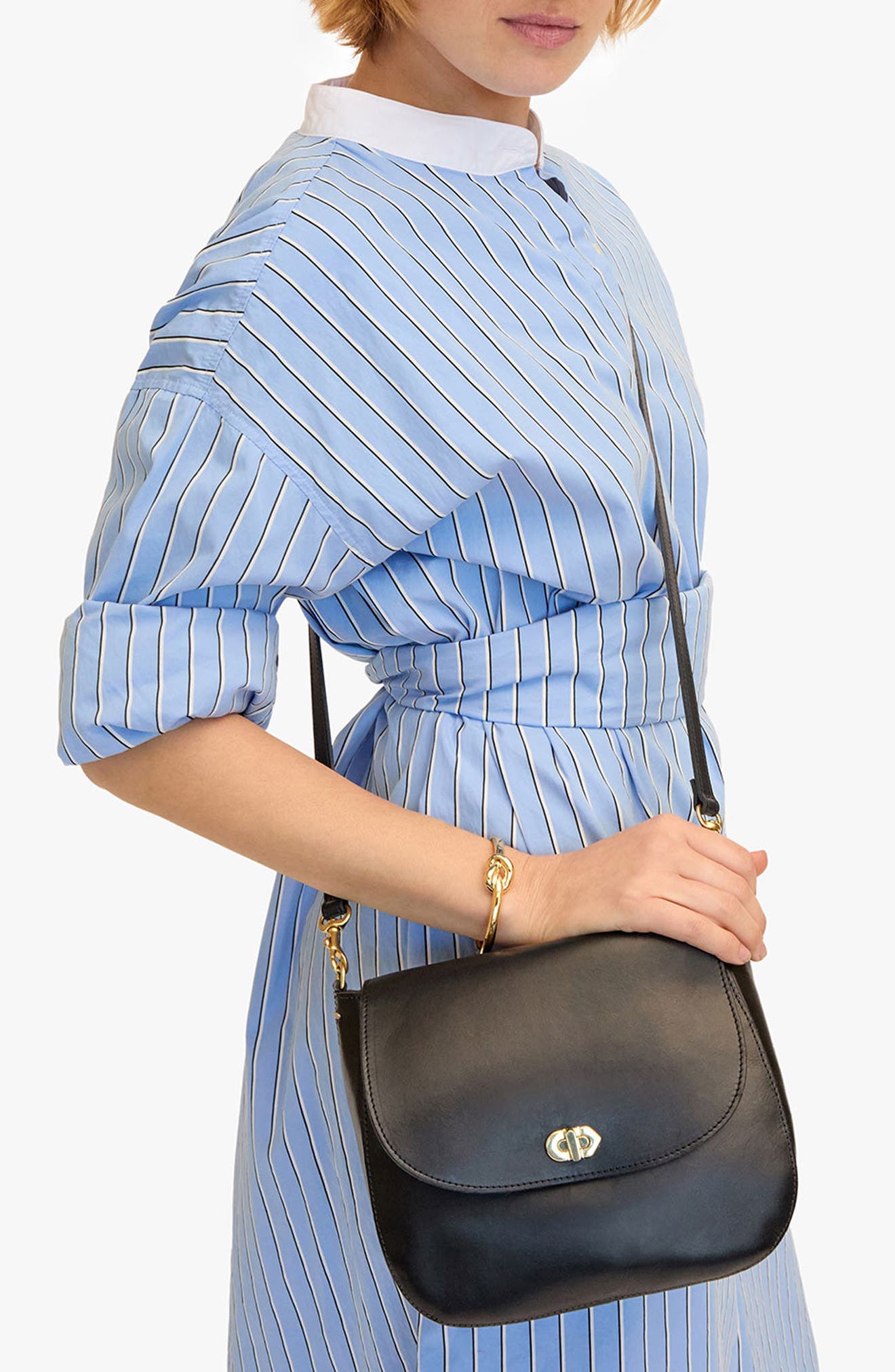 Clare V. Louis Leather Crossbody Bag, Alternate, color, 