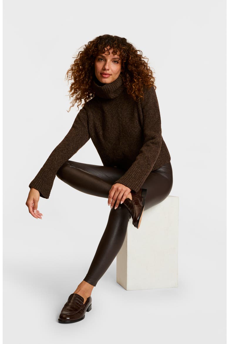 Control Top Faux Leather Leggings, Alternate, color, ESPRESSO