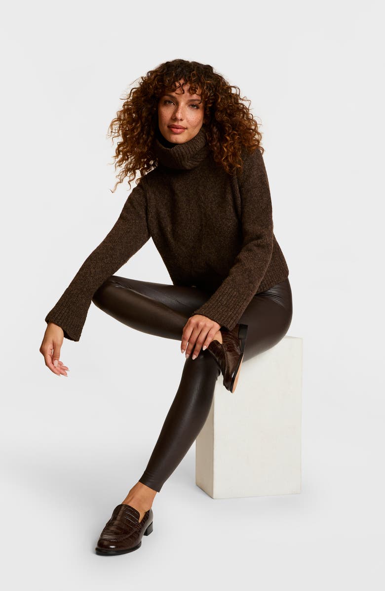 Commando Control Top Faux Leather Leggings, Alternate, color, Espresso