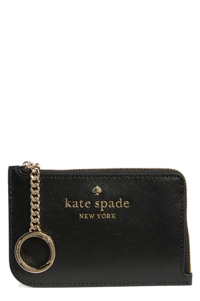 cameron medium l-zip card holder, Main, color, BLACK