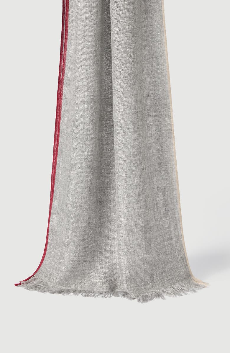 Brunello Cucinelli Scarf with selvedge, Alternate, color, Grey