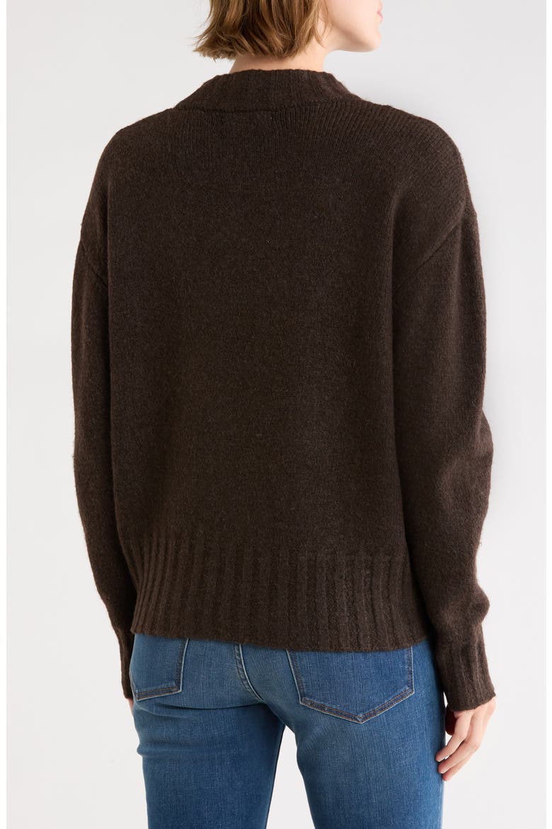 Homespun Lightweight High-Low Sweater, Alternate, color, DARK CHOCOLATE