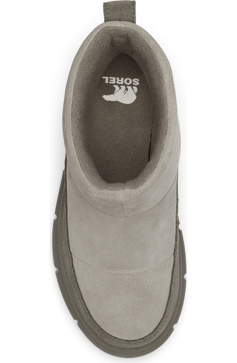 SOREL Kids' Explorer III Faux Fur Waterproof Slip-On Boot, Alternate, color, Chrome Grey/ Quarry