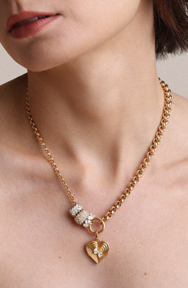 Adina Reyter Half & Half 14K Gold Rolo Chain Necklace, Alternate, color, 14K Yellow Gold