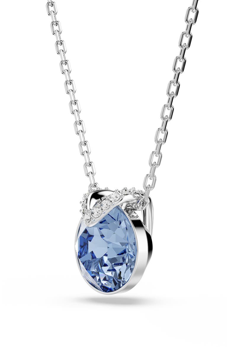 Bella Crystal Pendant Necklace, Alternate, color, BLUE/ SILVER