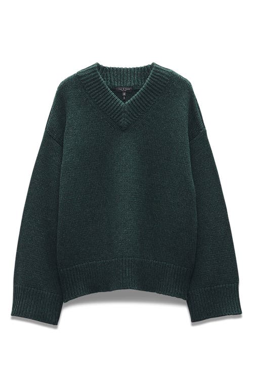 Rag & Bone Danica Wool & Cashmere V-neck Sweater In Dark Green