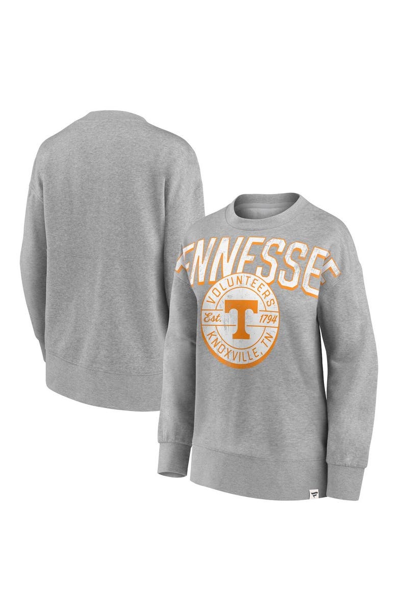 FANATICS Women's Fanatics Branded Heathered Gray Tennessee Volunteers Jump Distribution Pullover Sweatshirt, Main, color, 