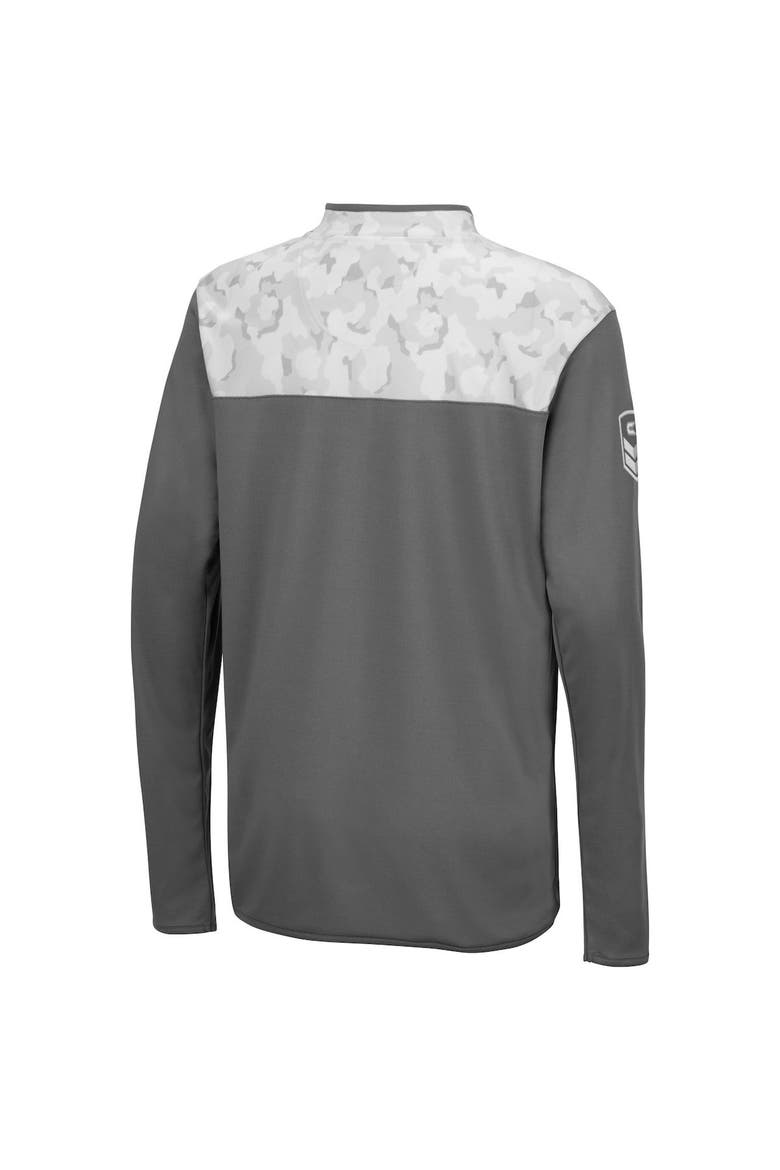 Youth Colosseum Charcoal/White Texas Longhorns OHT Military Appreciation Badge II Quarter-Zip Jacket, Alternate, color, Charcoal