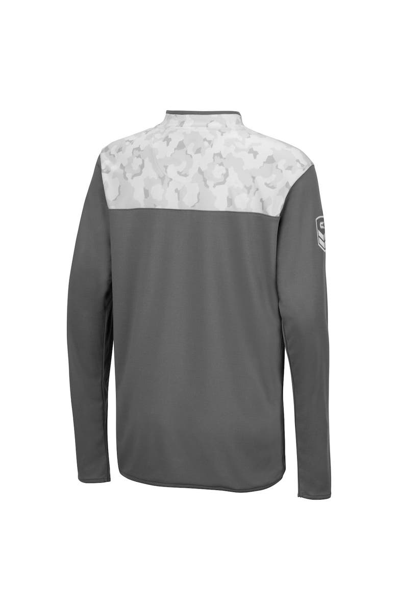 COLOSSEUM Youth Colosseum Charcoal/White Texas Longhorns OHT Military Appreciation Badge II Quarter-Zip Jacket, Alternate, color, 