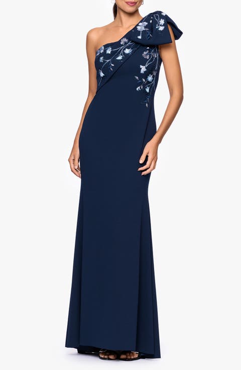 One-Shoulder Crepe Gown