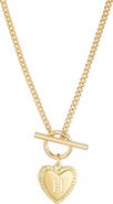 Adornia Initial Heart Toggle Necklace