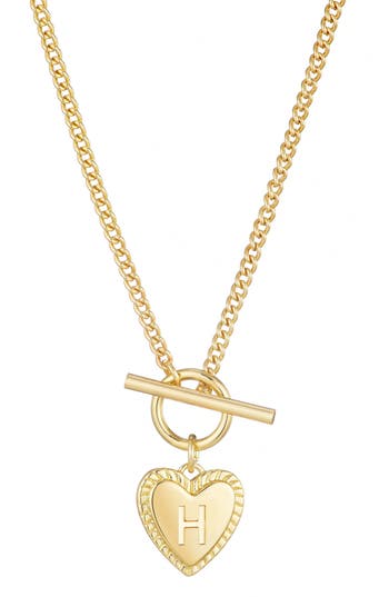 Adornia Initial Heart Toggle Necklace