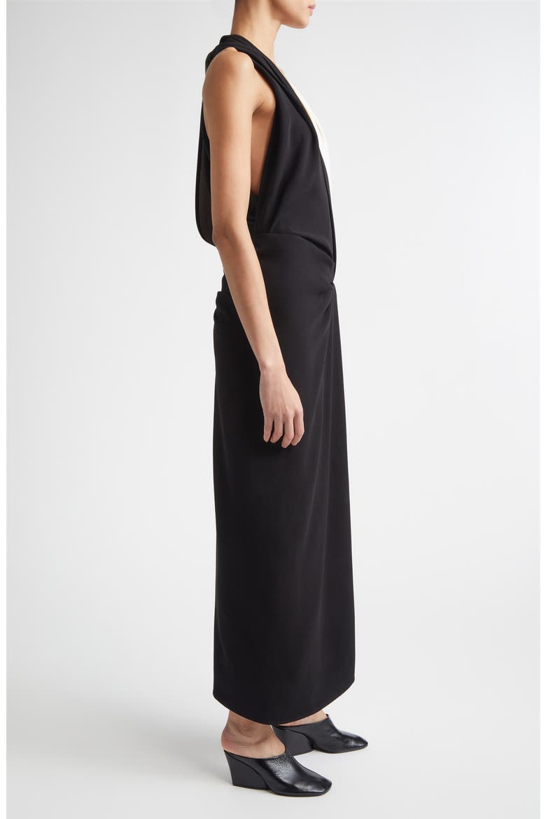 Elsa Colorblock Matte Double Crepe Dress, Alternate, color, BLACK MULTI