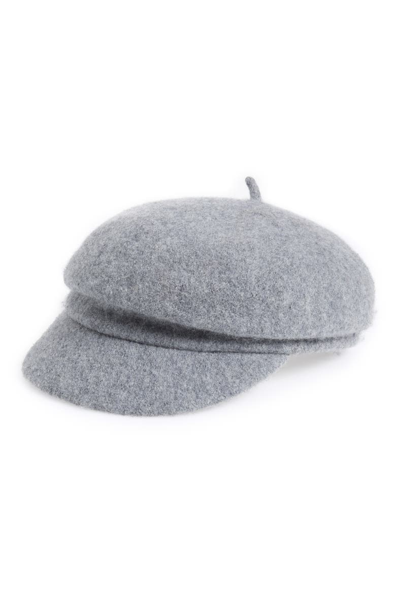 Bryce Wool Felt Newsboy Cap, Main, color, GRAY