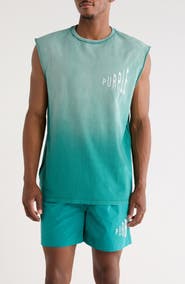 PURPLE BRAND Distressed Sleeveless Graphic T-Shirt