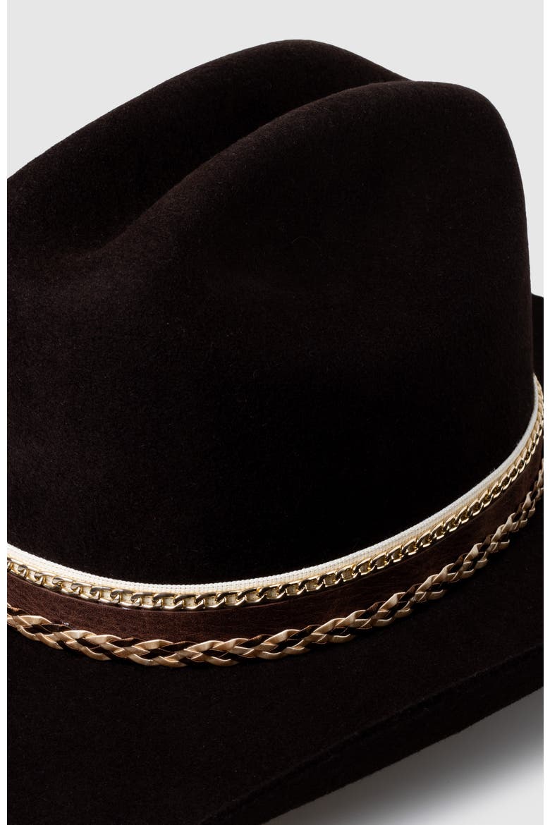 The Lasso Lady Wool Western Cowboy Hat, Alternate, color, Dark Brown