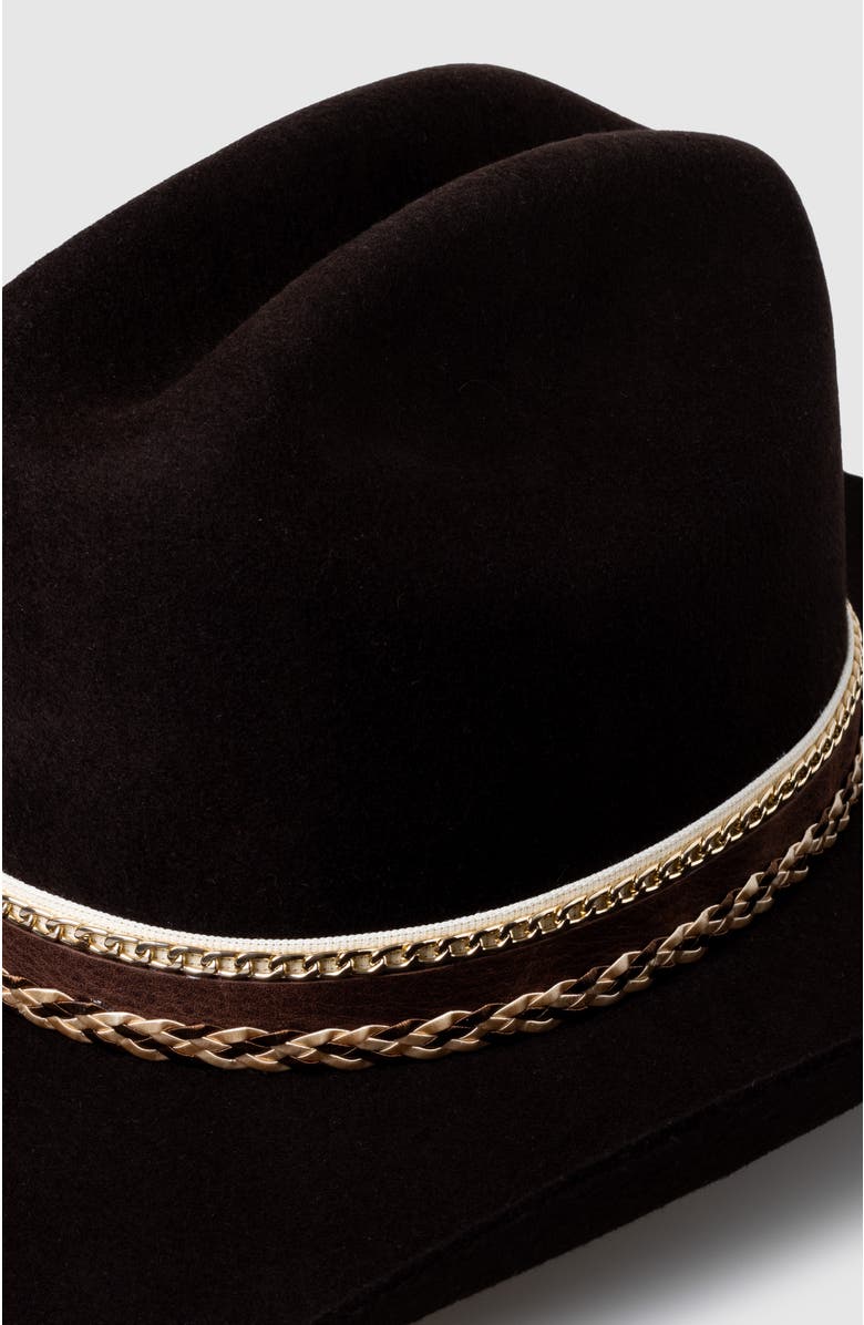 Manela The Lasso Lady Wool Western Cowboy Hat, Alternate, color, Dark Brown