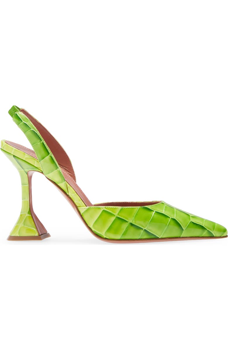 Amina Muaddi Holli Croc Embossed Slingback Pump, Alternate, color,