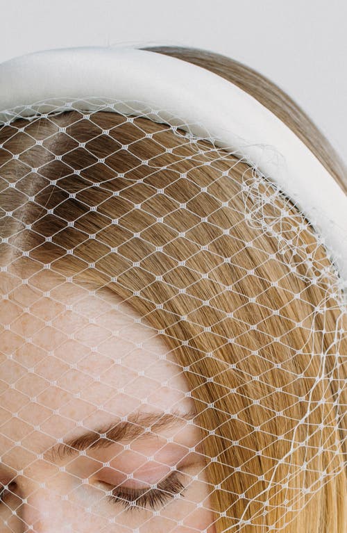 Jennifer Behr Tori Voilette Mesh-trimmed Satin Headband
