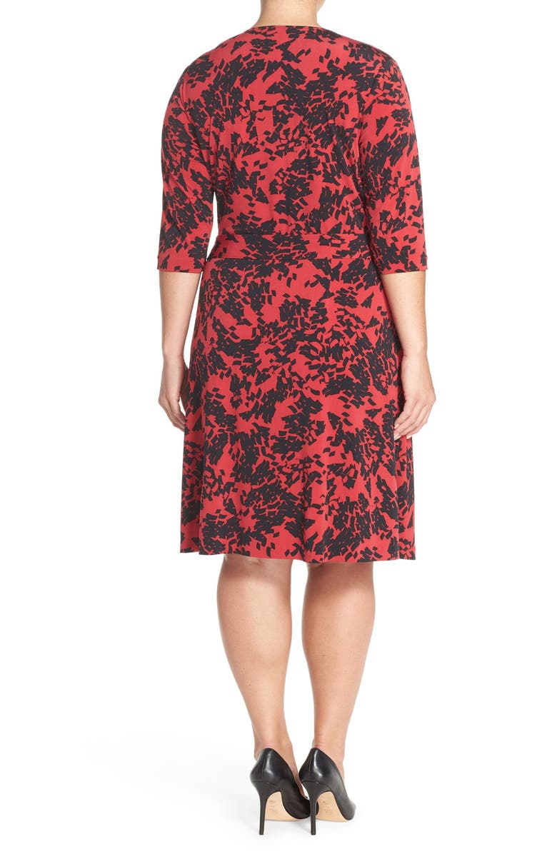 Vince Camuto 'Modern Confetti' Print Jersey Three-Quarter Sleeve Wrap Dress, Alternate, color,
