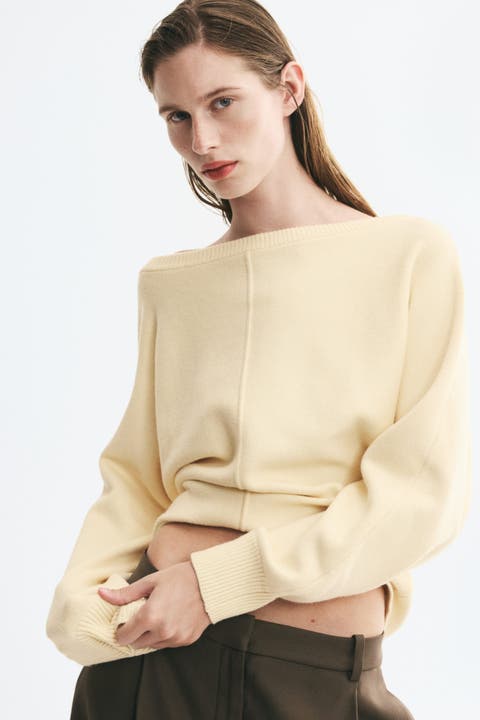 Viscose-Blend Boat-Neck Sweater