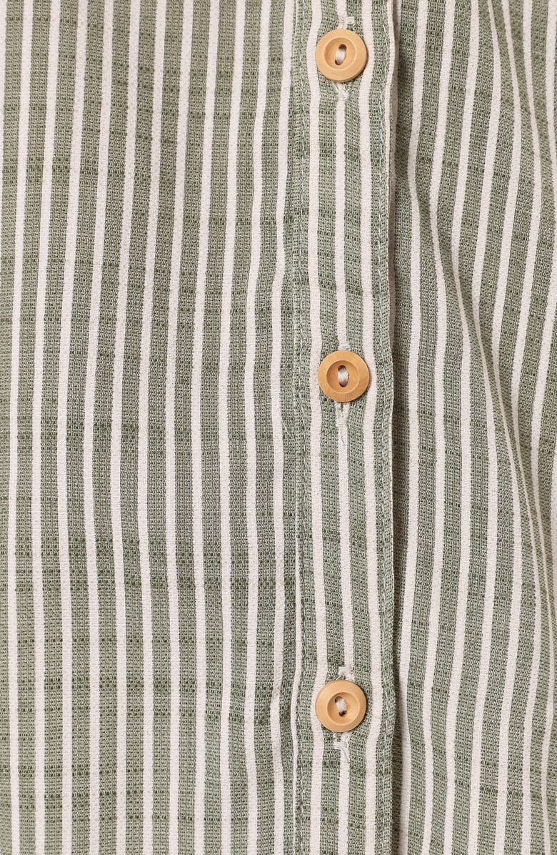 Petal & Pup Wren Oversize Stripe Button-Up Shirt, Alternate, color, Olive