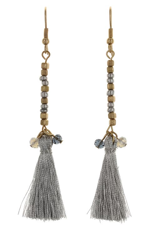 Beaded Fringe Drop Earrings