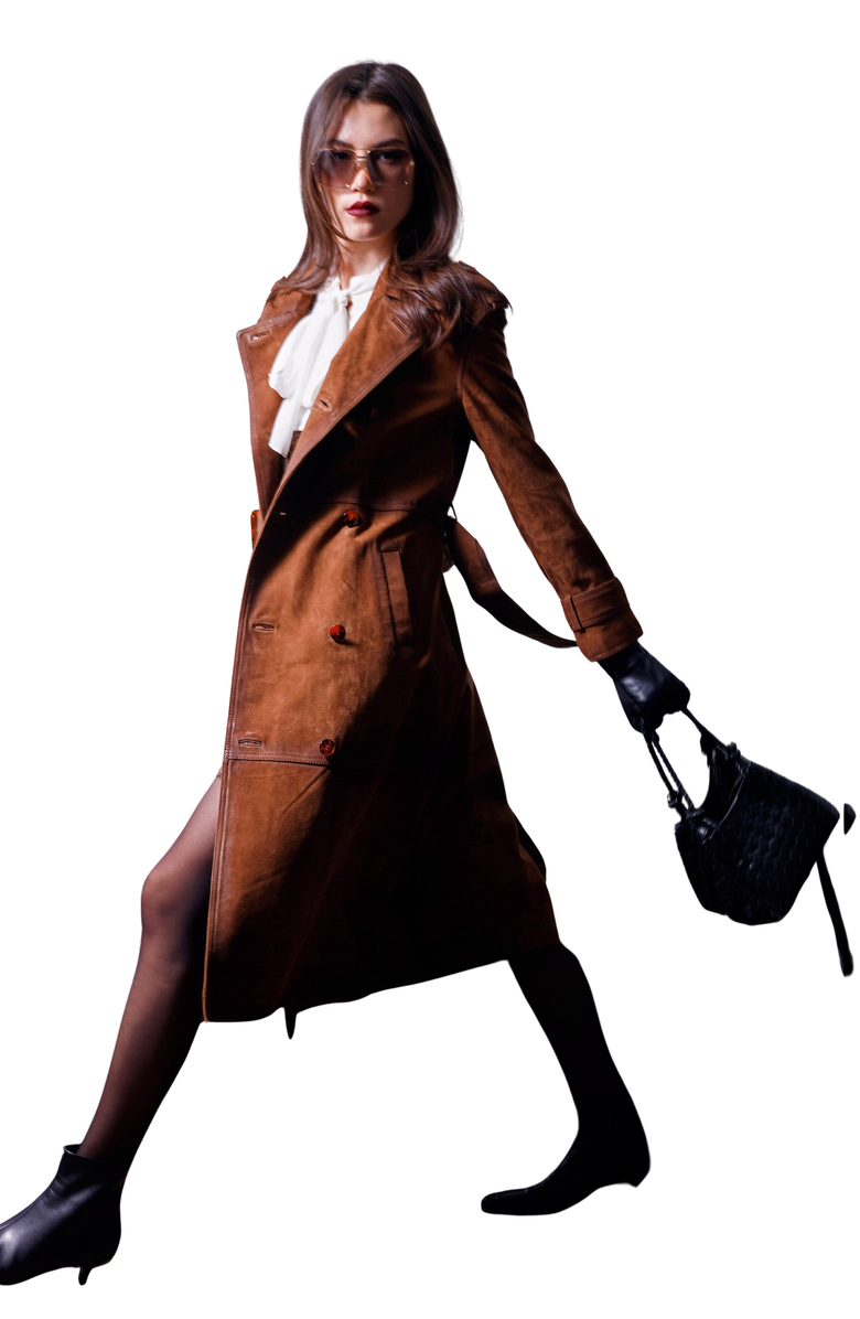 Walter Baker Jerome Trench, Alternate, color, Caramel Suede