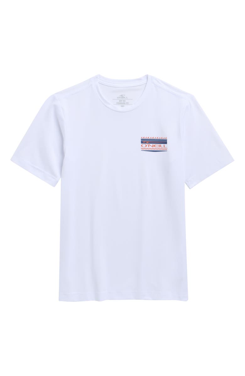 O'Neill Kids' Short Sleeve UPF 50+ Rashguard, Main, color, White