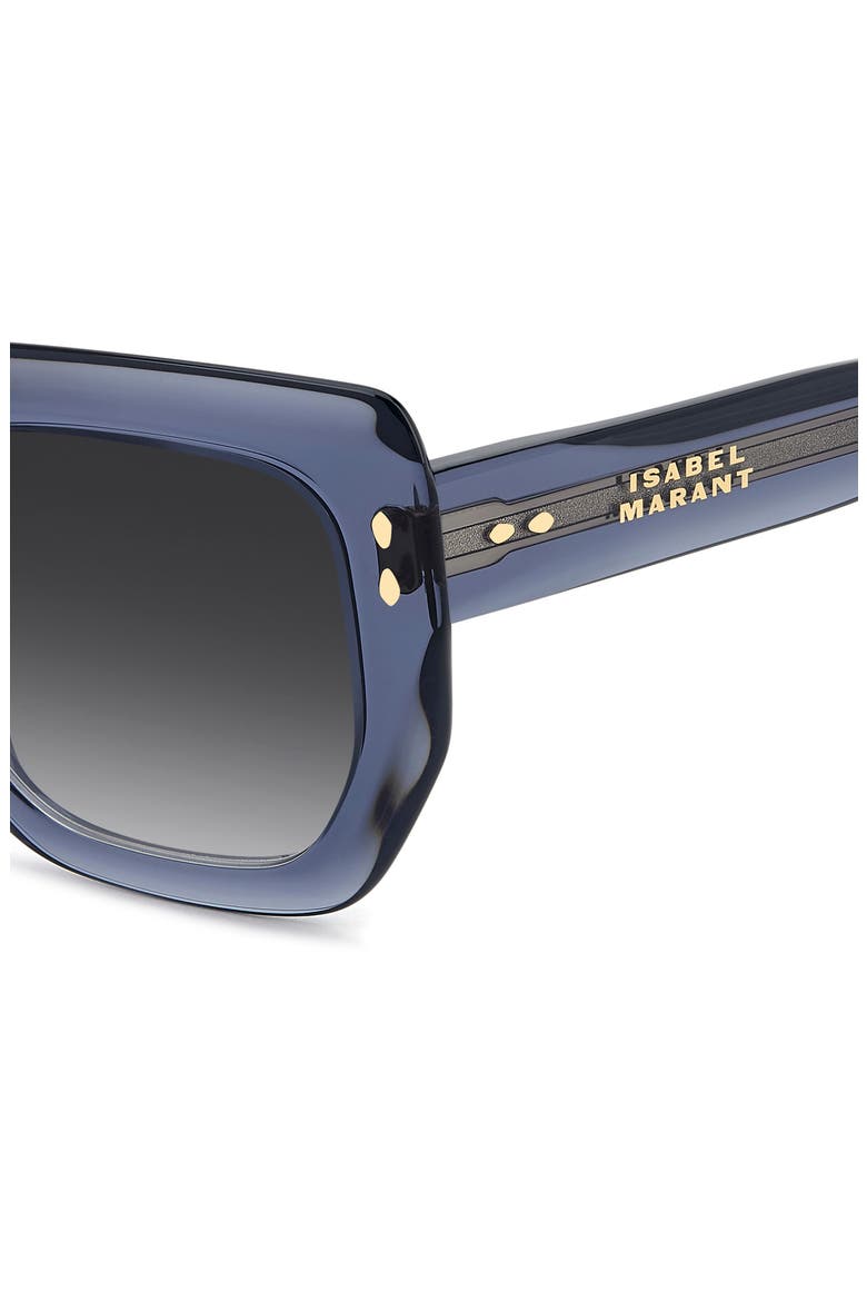 53mm Gradient Rectangular Sunglasses, Alternate, color, BLUE/ DARK GREY SF