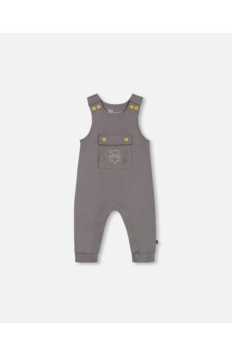 Deux par Deux Baby Boy's Organic Cotton Printed Bodysuit And Overall Set Dark Gray With Mountains, Alternate, color, 