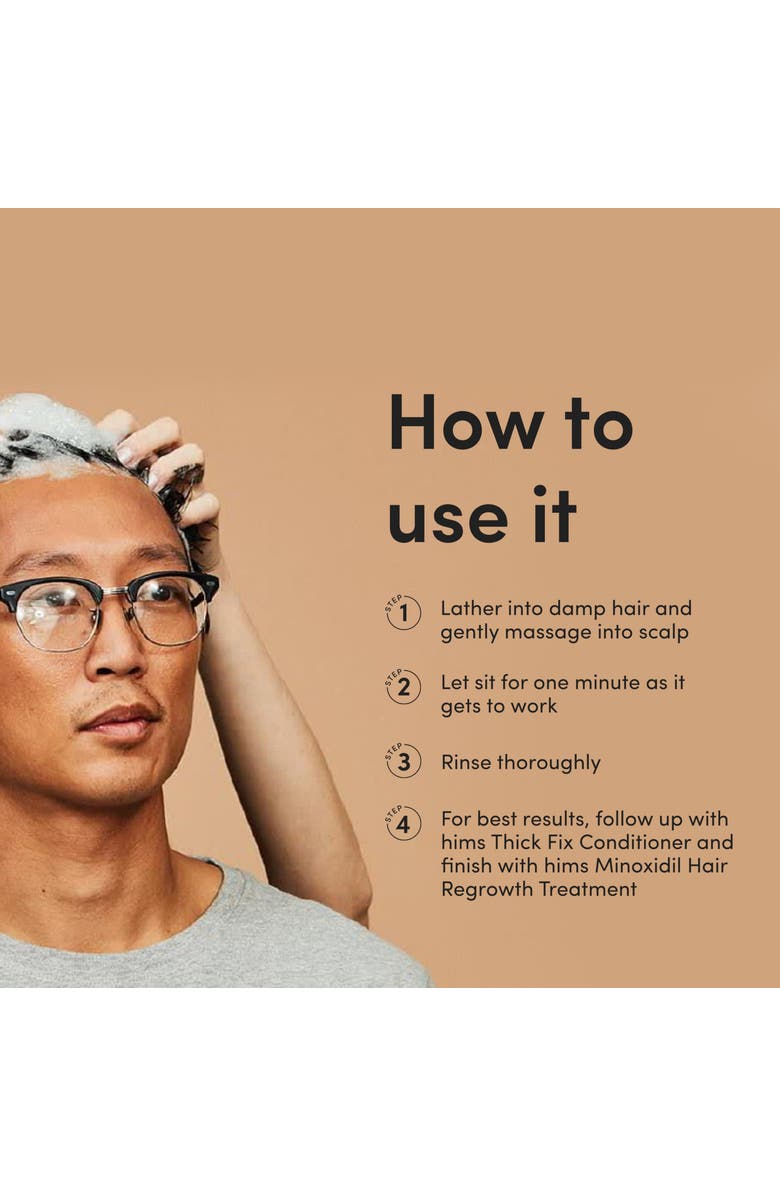 HIMS & HERS Thick Fix Shampoo Thickening, Strengthening, Saw Palmetto & Niacinamide Formula, Alternate, color, Beige