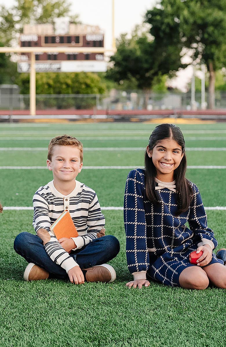 Hope & Henry Baby Boys' Organic Sweater Henley with Elbow Patches, Infant, Alternate, color, Ivory Purl Stripe