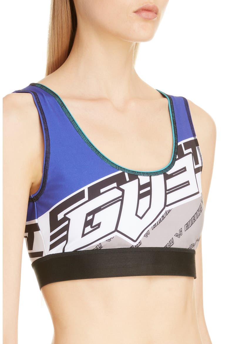 Logo Sports Bra, Alternate, color, BLACK/ BLUE