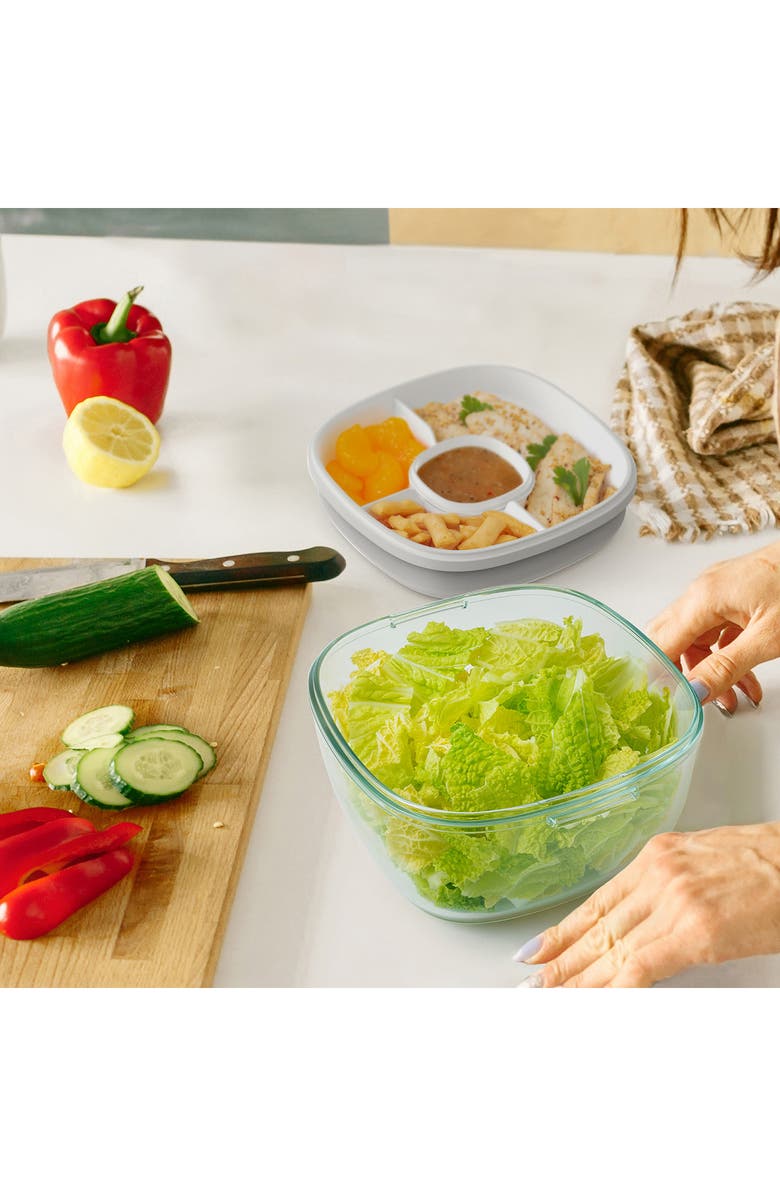 BENTGO Glass Leak Proof White Salad Container, Alternate, color, 