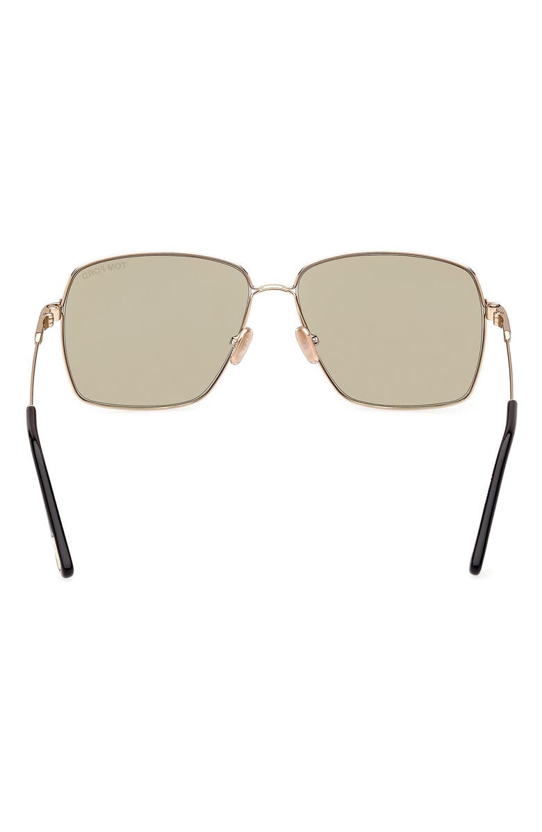 TOM FORD 58mm Square Sunglasses, Alternate, color, Shiny Rose Gold / Green