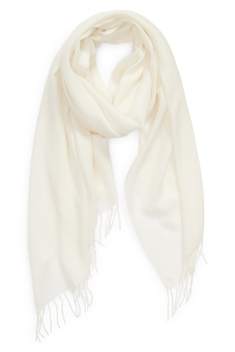 Tissue Weight Wool & Cashmere Scarf, Alternate, color, IVORY WINTER