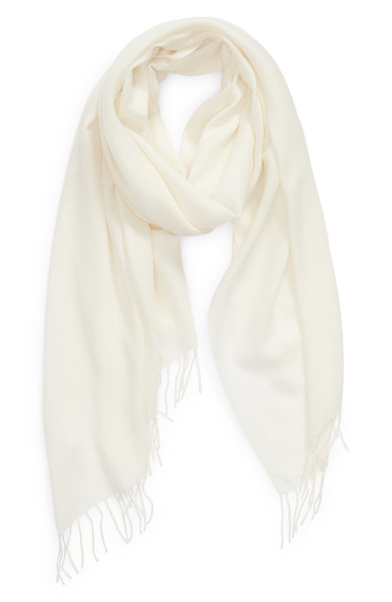 Nordstrom Tissue Weight Wool & Cashmere Scarf, Alternate, color, Ivory Winter