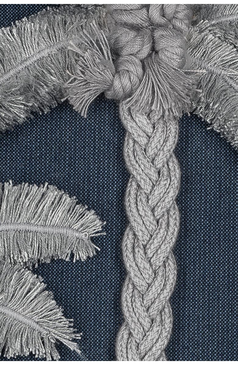 Elaine Smith Escape Handmade Applique Indoor & Outdoor Woven Accent Pillow, Alternate, color, Gray