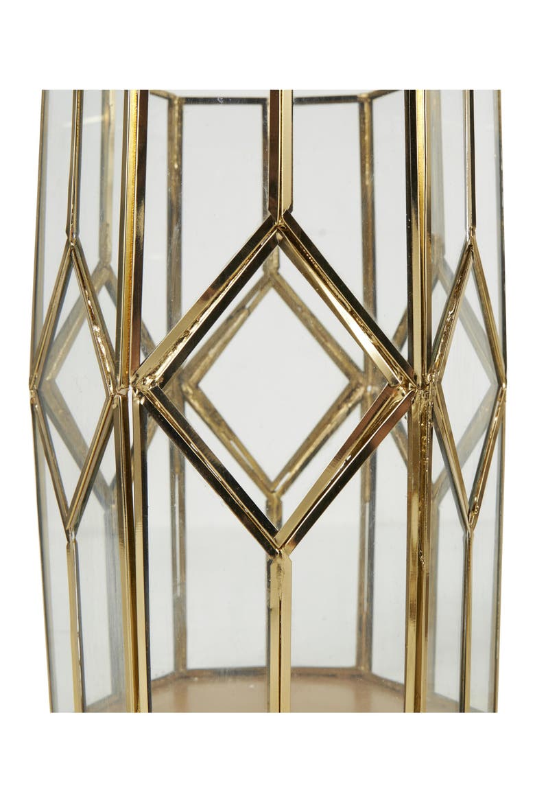 Set of 3 Modern Metal Lantern Candle Holders, Alternate, color, GOLD