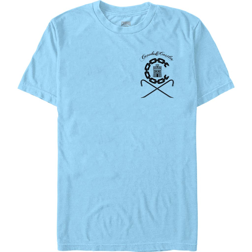 Crooks & Castles Ancient Tower Badge Graphic T-shirt In Light Blue