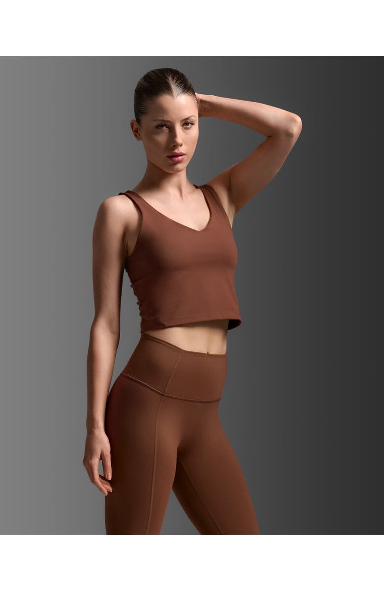 2XU Fluid Longline Bra, Alternate, color, Sepia/Sepia