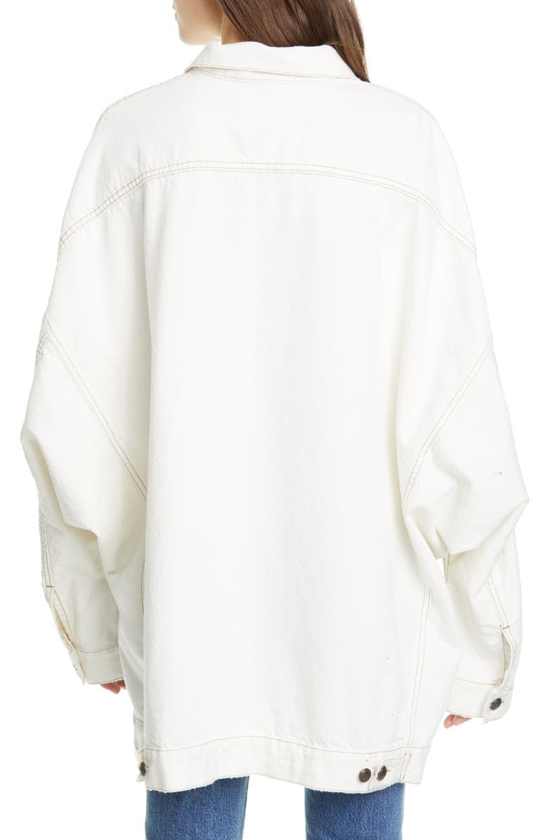 R13 Max's Oversized High/Low Denim Trucker Jacket, Alternate, color,