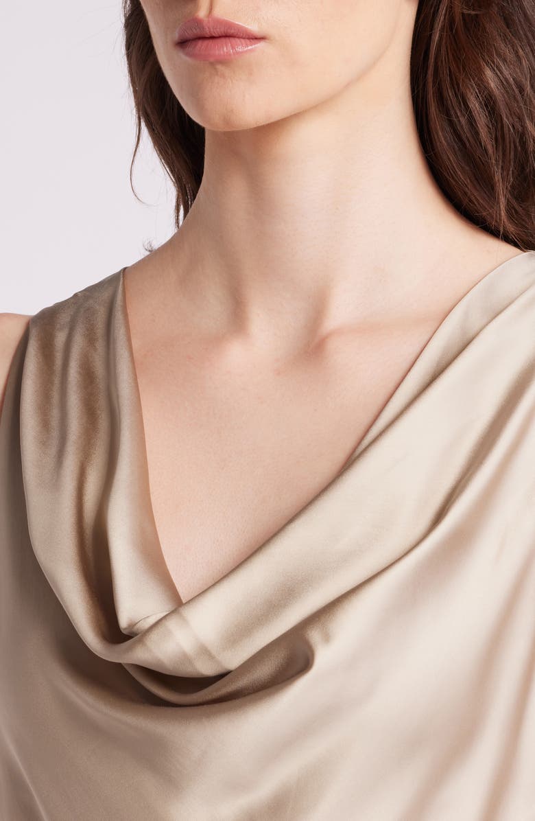 BOSS Dawida Cowl Neck Satin Midi Dress, Alternate, color, 