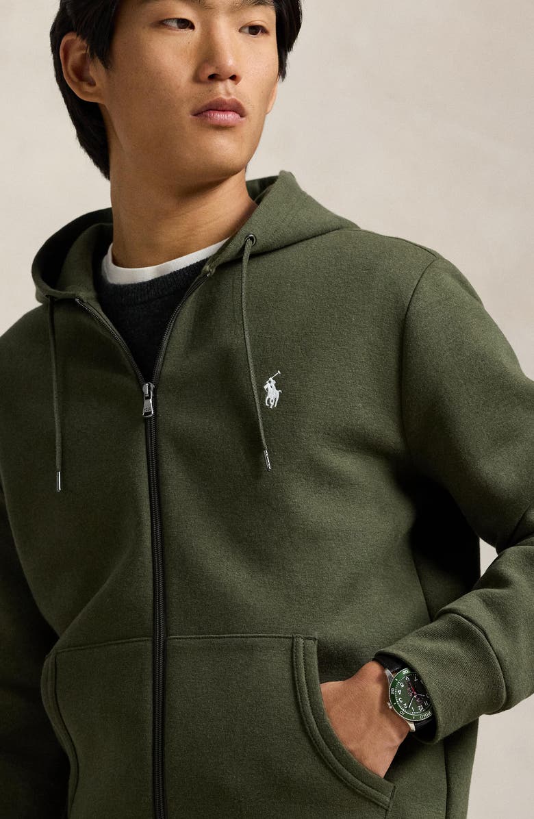 Polo Ralph Lauren Double Knit Cotton Blend Zip Hoodie, Alternate, color, 