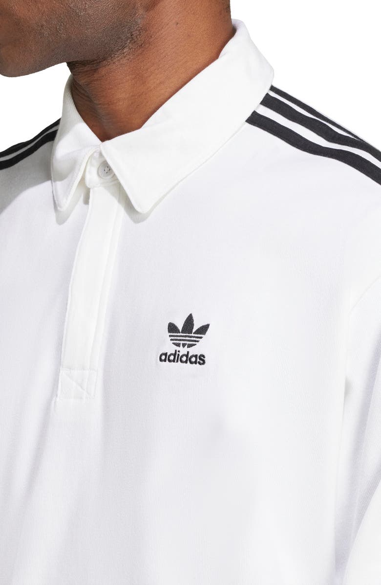 adidas 3-Stripes Long Sleeve Rugby Polo, Alternate, color,