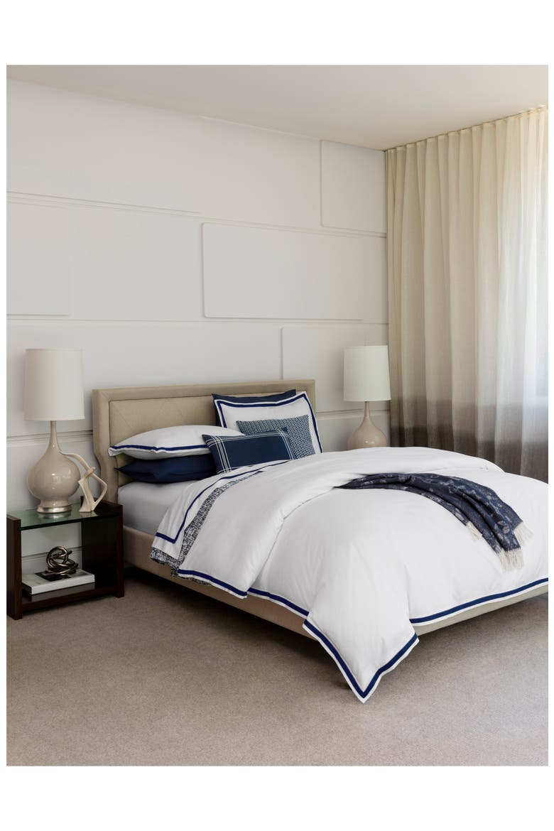 Amando Flat Sheet, Alternate, color, WHITE/ NAVY