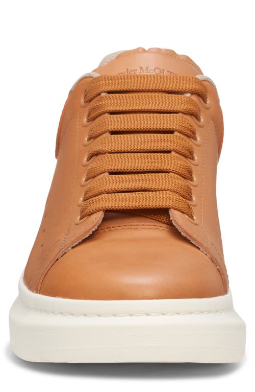 Alexander Mcqueen Caramel Leather Sneakers With Caramel Leather Heel In Natural