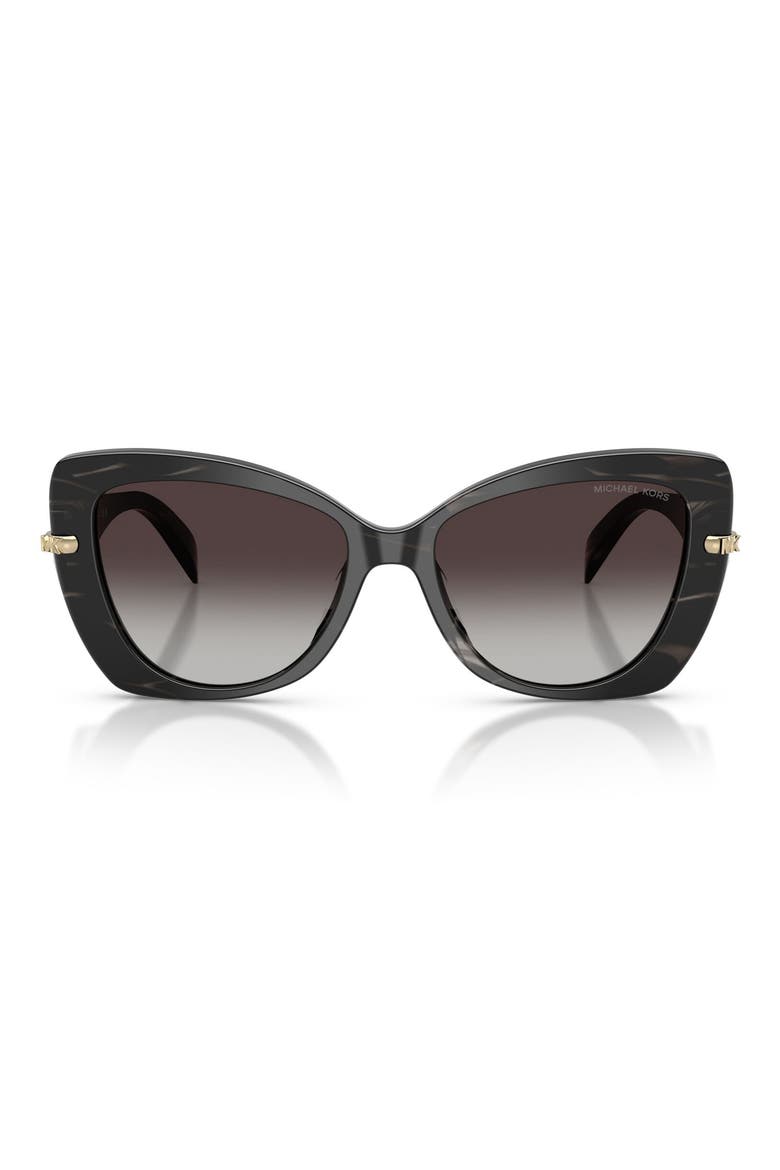 Atlanta 55mm Gradient Butterfly Sunglasses, Main, color, BLACK HORN / LIGHT GREY