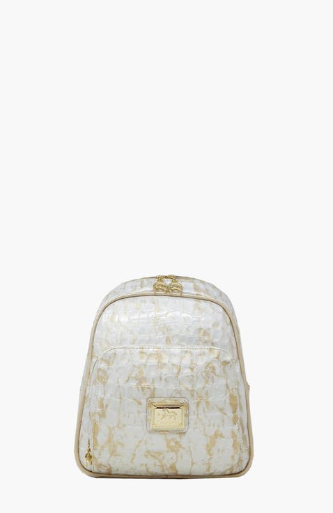 ivory and gold mini backpack Chlo Faye White Calfskin  Coco Approved Studio Perfect for GS) Air Jordan Mini Backpack